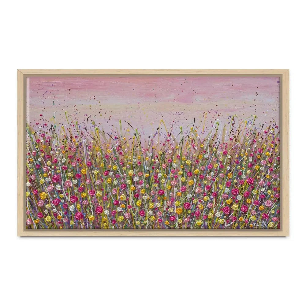 Pink Sky Flower Field Canvas Print Pink Sky Flower Field Canvas Print wall art product Olga Tkachyk