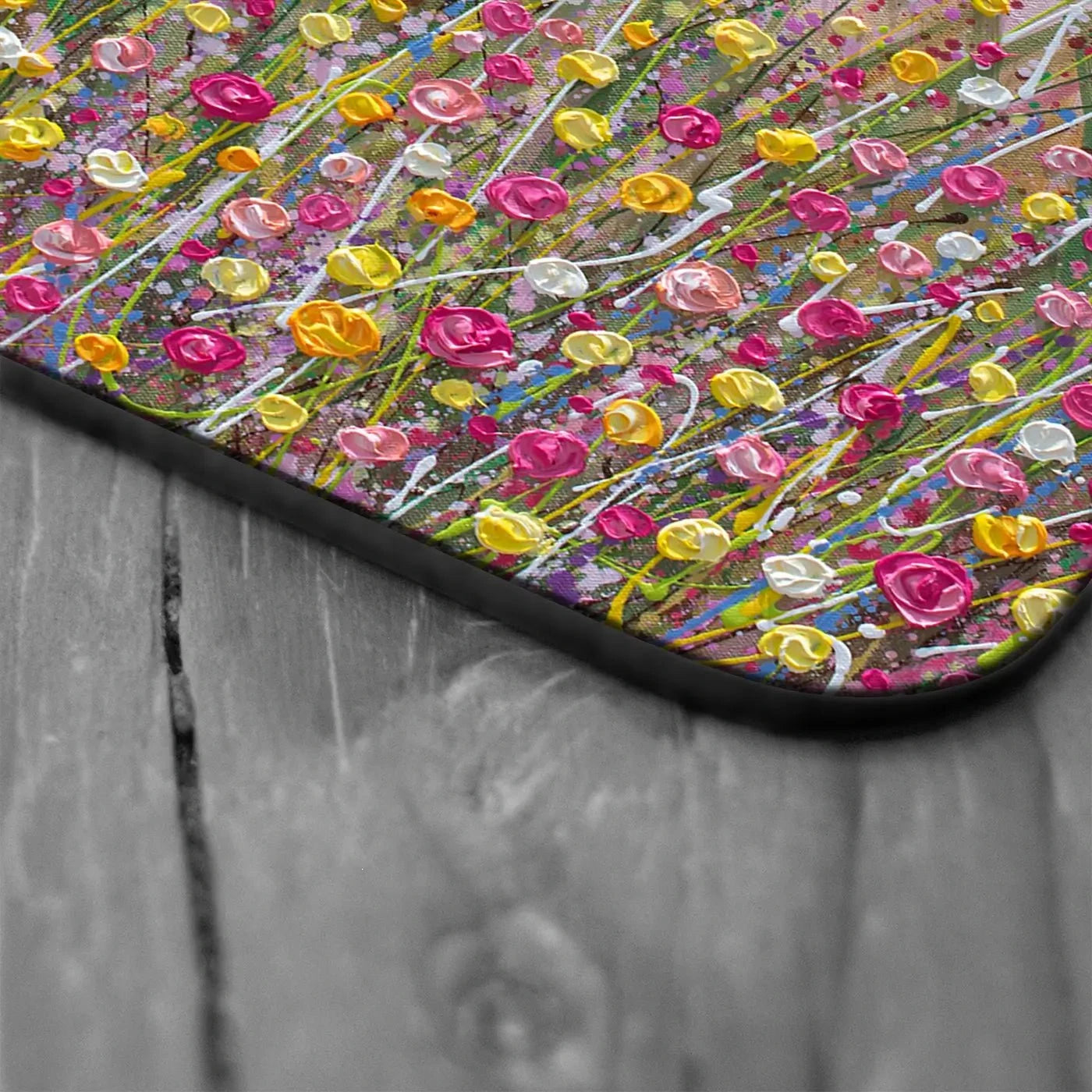 Pink Sky Flower Field Coaster Set Rainbow Soul Tree Coaster Set | Rainbow Soul Tree Art Coasters wall art product Olga Tkachyk