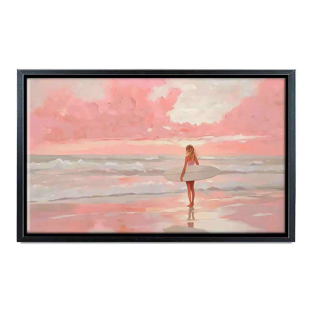 Pink Sky Surfer Canvas Print Pink Sky Surfer Canvas Print wall art product NiniArt - Independent