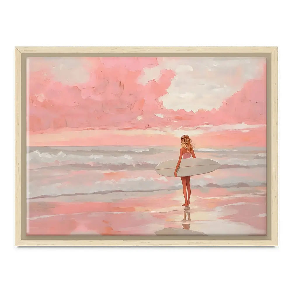 Pink Sky Surfer Canvas Print Pink Sky Surfer Canvas Print wall art product NiniArt - Independent