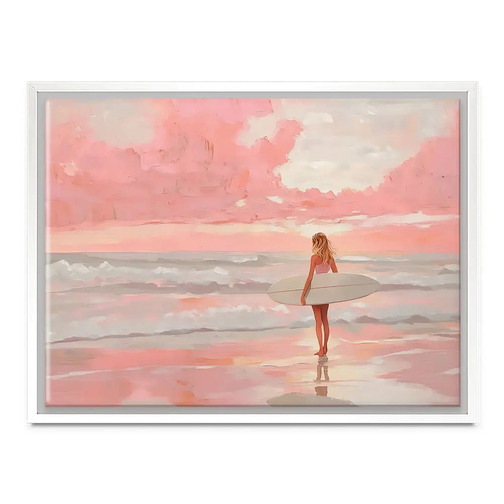 Pink Sky Surfer Canvas Print Pink Sky Surfer Canvas Print wall art product NiniArt - Independent