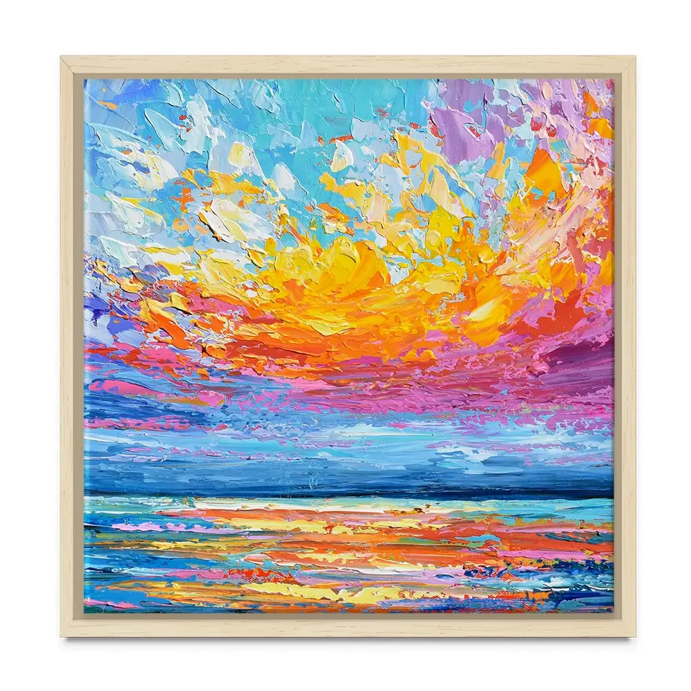 Pink Sunset Square Canvas Print Pink Sunset Square Canvas Print wall art product Olga Tkachyk