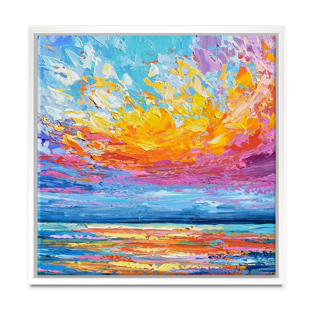 Pink Sunset Square Canvas Print Pink Sunset Square Canvas Print wall art product Olga Tkachyk