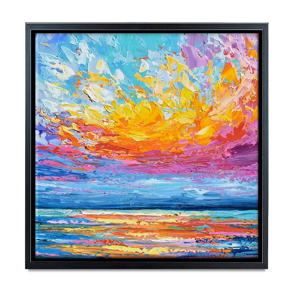 Pink Sunset Square Canvas Print Pink Sunset Square Canvas Print wall art product Olga Tkachyk