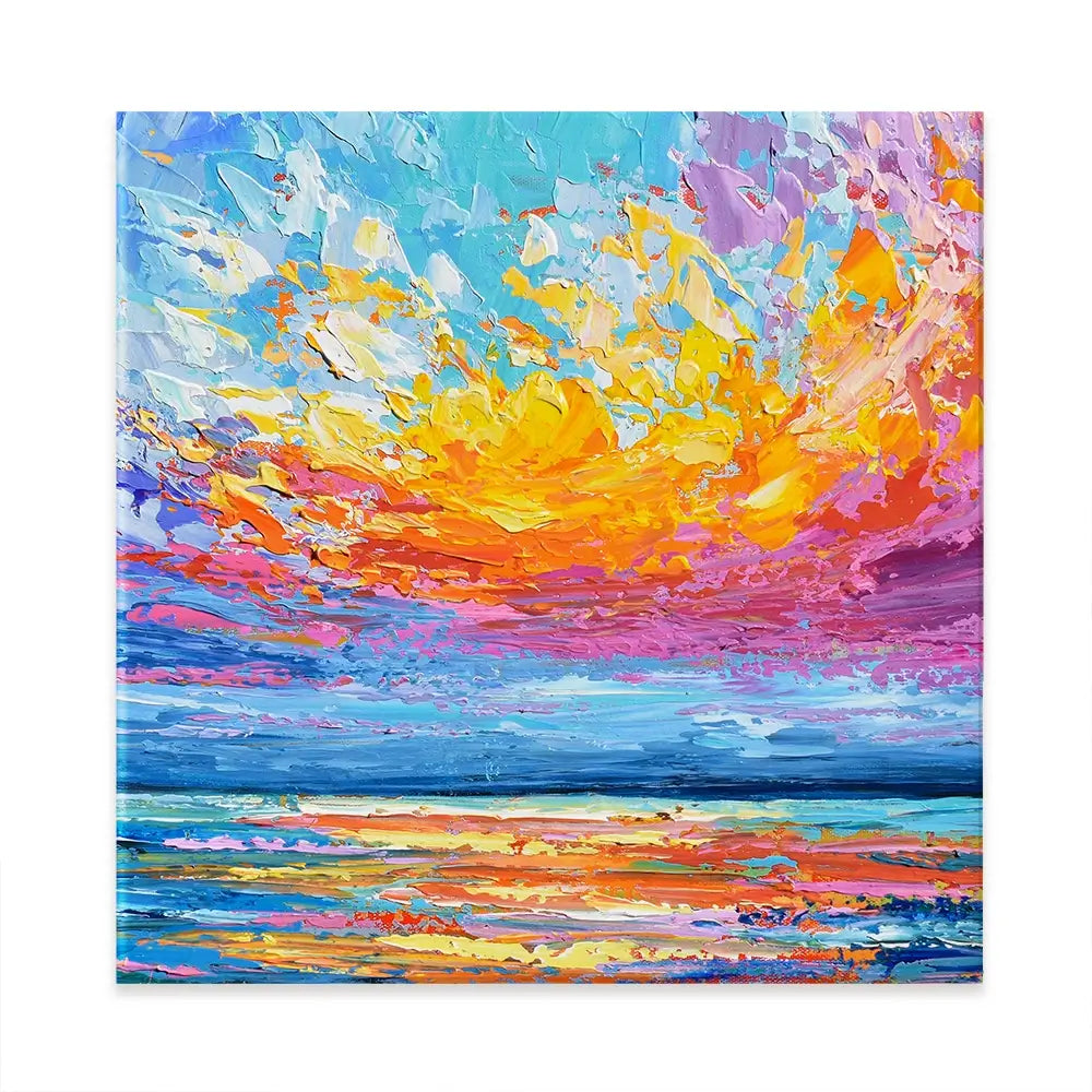 Pink Sunset Square Canvas Print Pink Sunset Square Canvas Print wall art product Olga Tkachyk