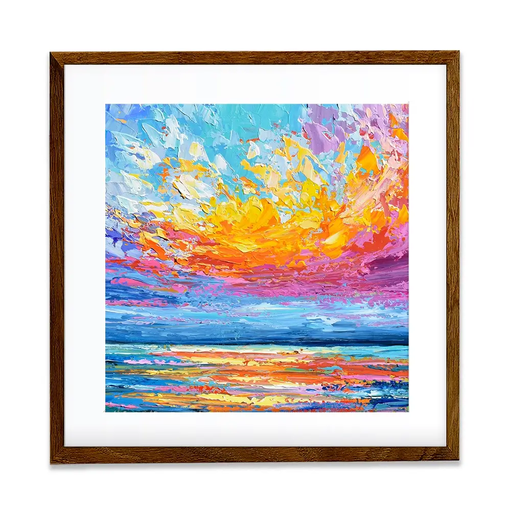 Pink Sunset Square Framed Art Print Pink Sunset Square Framed Art Print wall art product Olga Tkachyk