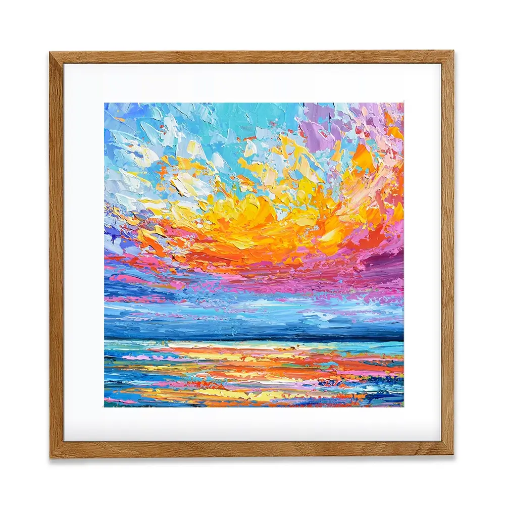 Pink Sunset Square Framed Art Print Pink Sunset Square Framed Art Print wall art product Olga Tkachyk