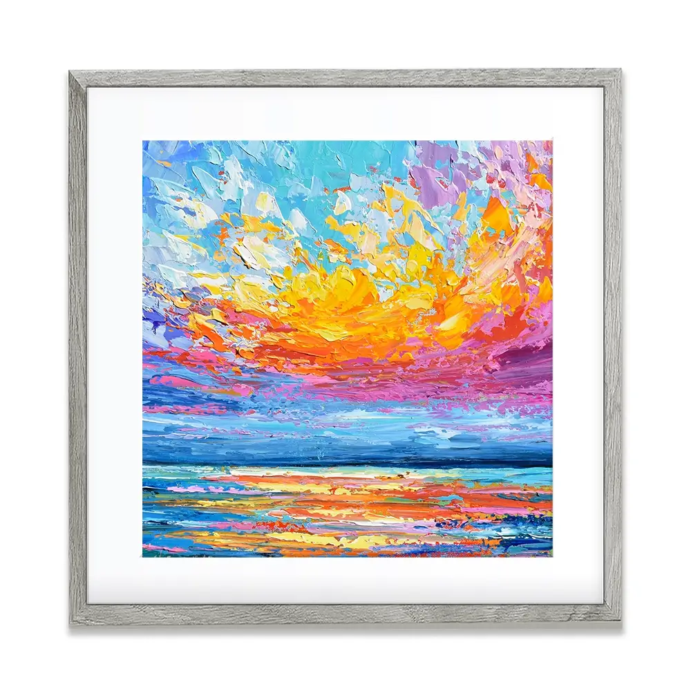 Pink Sunset Square Framed Art Print Pink Sunset Square Framed Art Print wall art product Olga Tkachyk