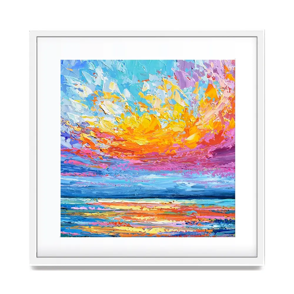 Pink Sunset Square Framed Art Print Pink Sunset Square Framed Art Print wall art product Olga Tkachyk