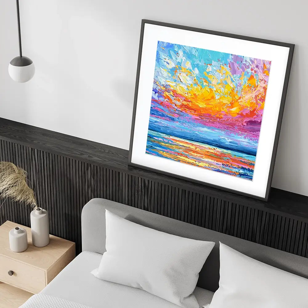 Pink Sunset Square Framed Art Print Pink Sunset Square Framed Art Print wall art product Olga Tkachyk