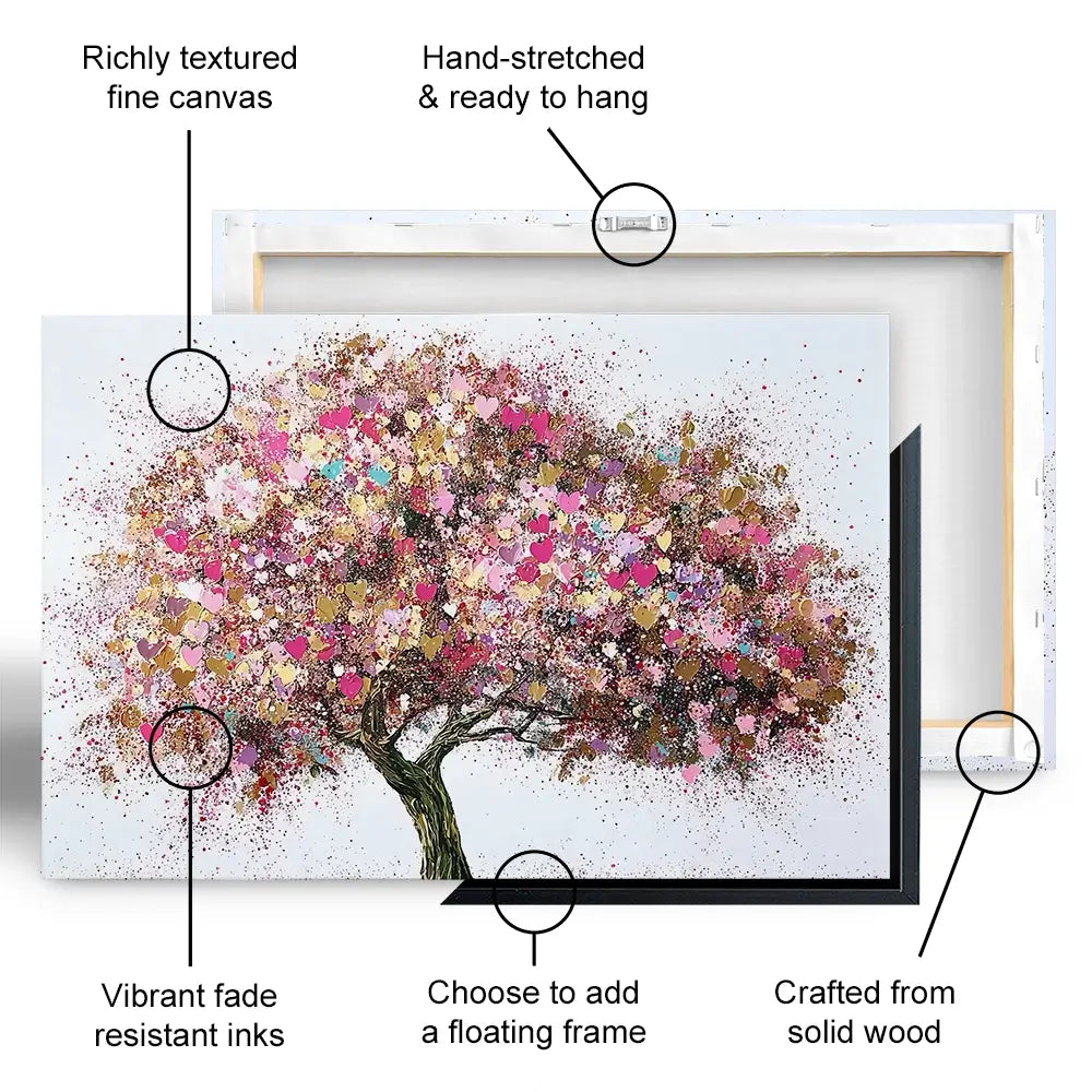 Pink Tree Of Love Canvas Print Pink Tree Of Love Canvas Print wall art product David Alexander Elder