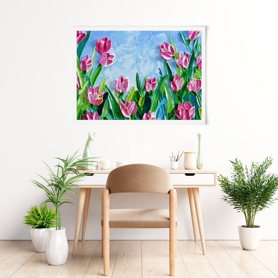Pink Tulips Art Print wall art product Olga Tkachyk