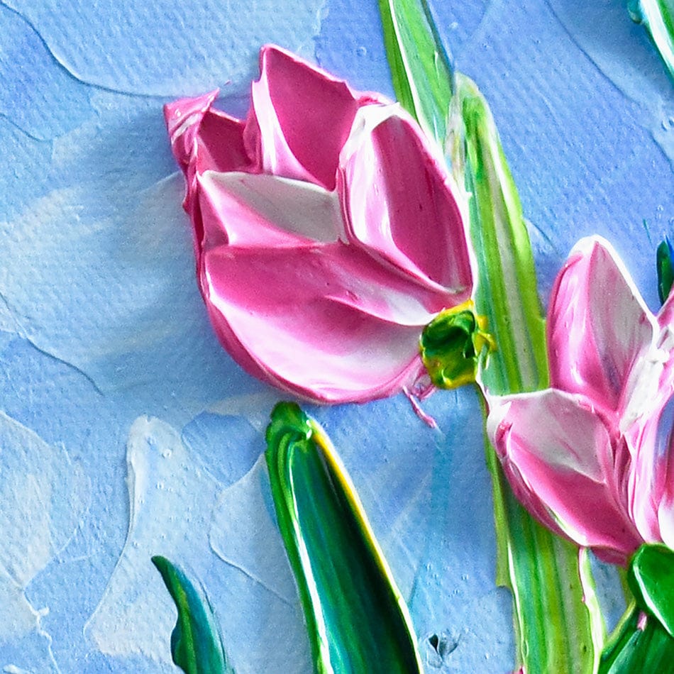 Pink Tulips Art Print wall art product Olga Tkachyk