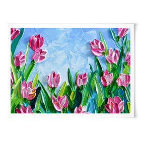 Pink Tulips Art Print wall art product Olga Tkachyk