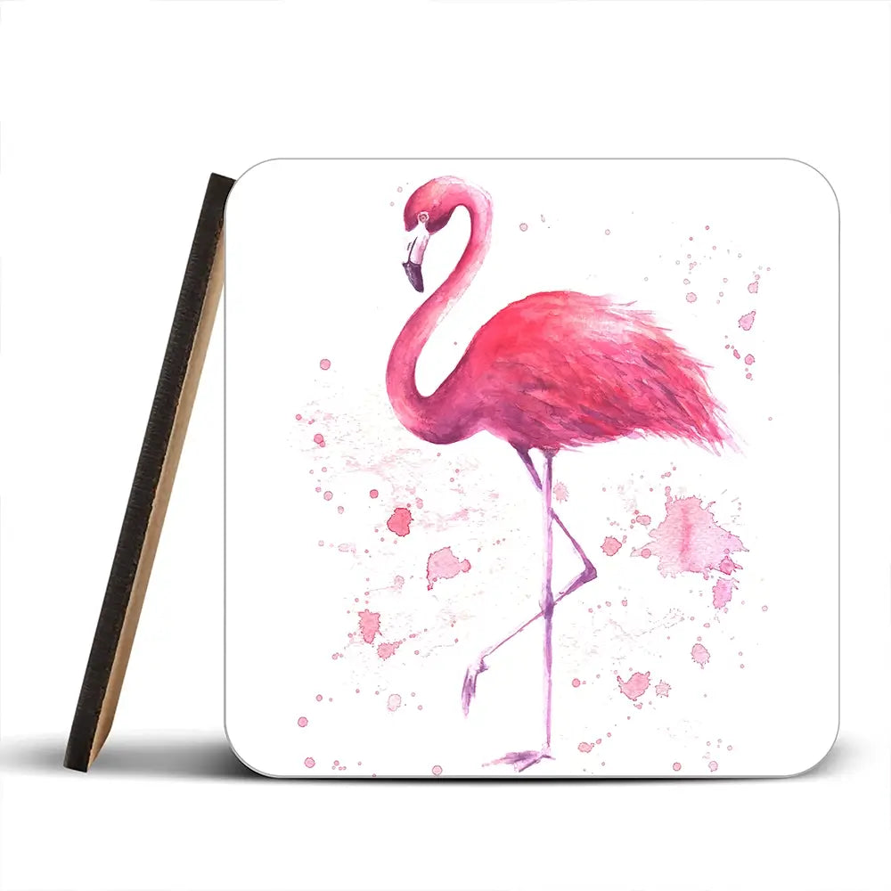 Pink Watercolour Flamingo Coaster Set Pink Watercolour Flamingo Coaster Set wall art product olgers / Shutterstock