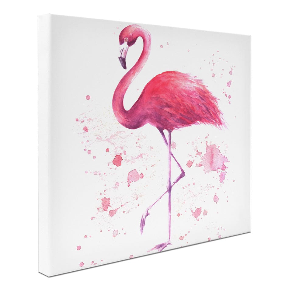 Pink Watercolour Flamingo Square Canvas Print wall art product olgers / Shutterstock