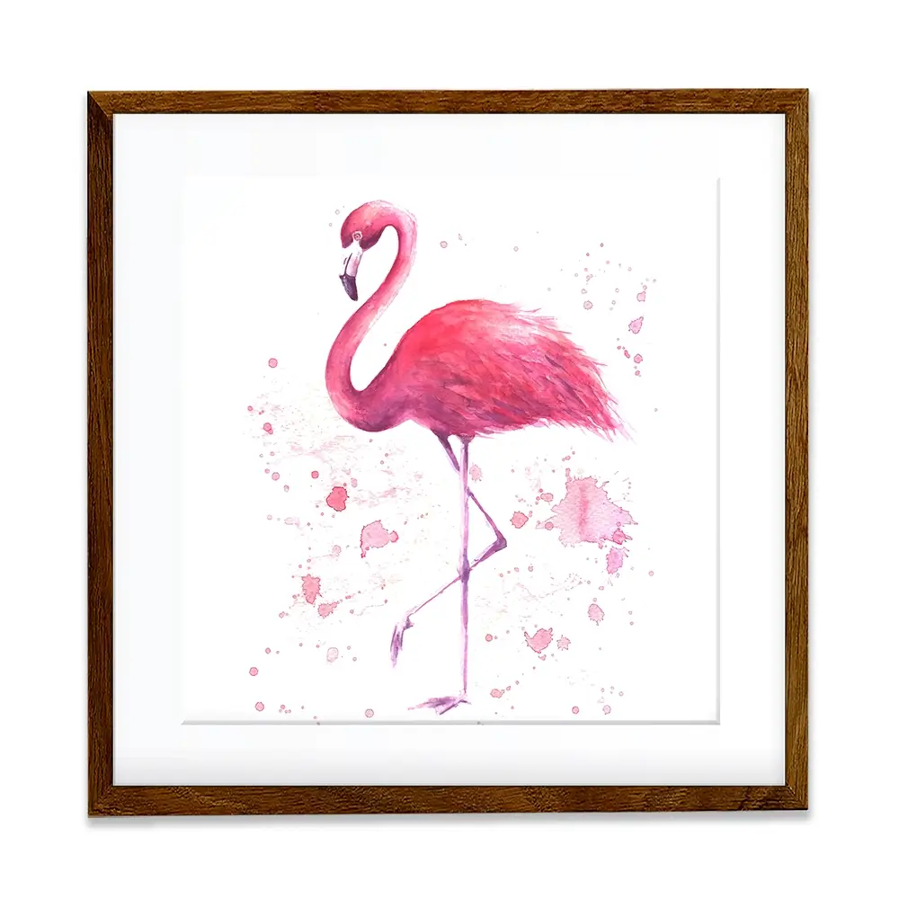 Pink Watercolour Flamingo Square Framed Art Print Pink Watercolour Flamingo Square Framed Art Print wall art product olgers / Shutterstock