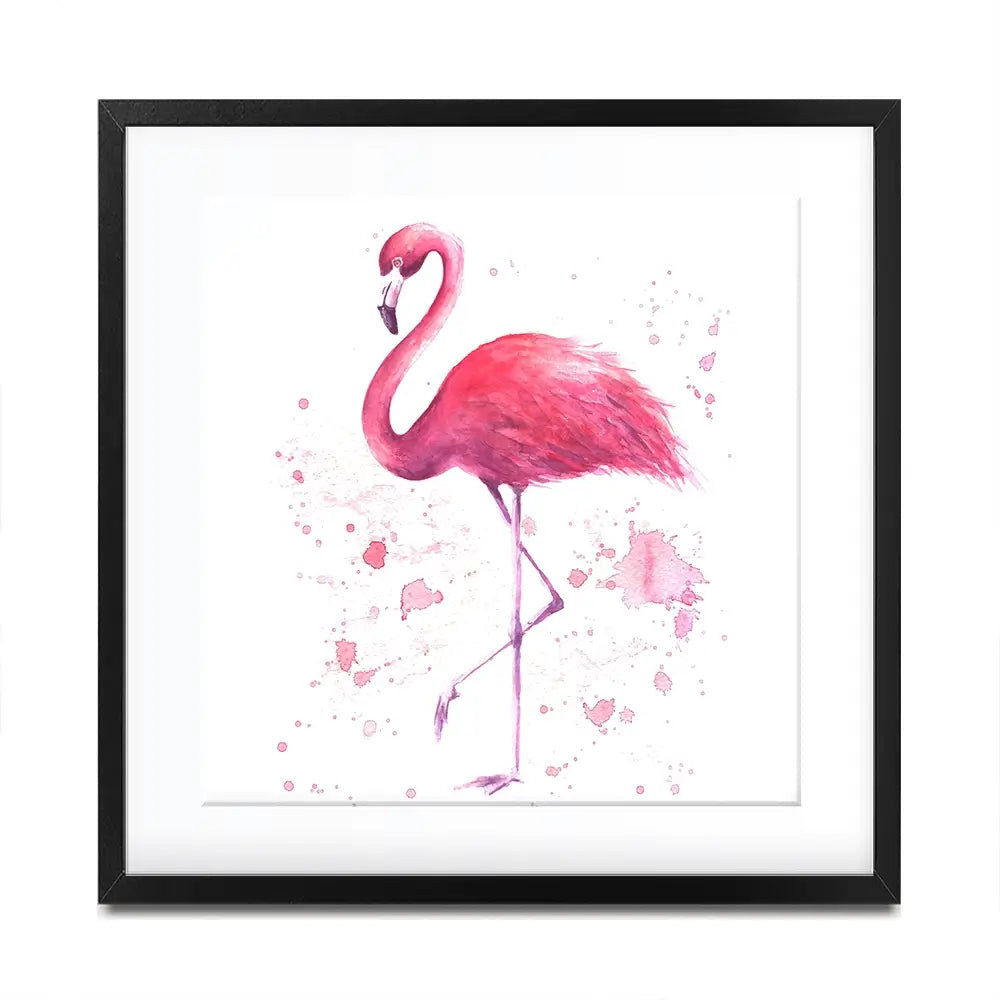 Pink Watercolour Flamingo Square Framed Art Print Pink Watercolour Flamingo Square Framed Art Print wall art product olgers / Shutterstock