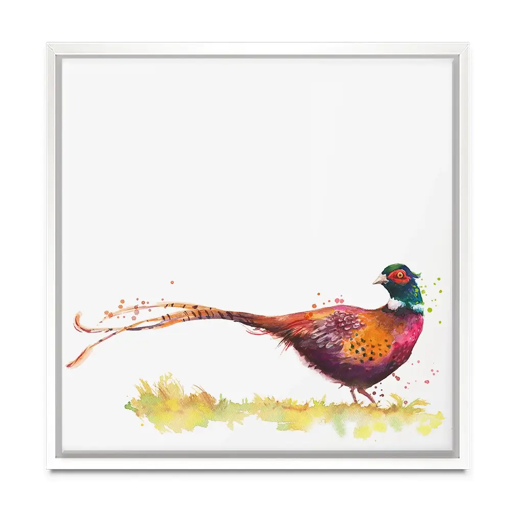 Pleasant Pheasant Square Canvas Print Pleasant Pheasant Square Canvas Print wall art product Kamieshkova / Shutterstock