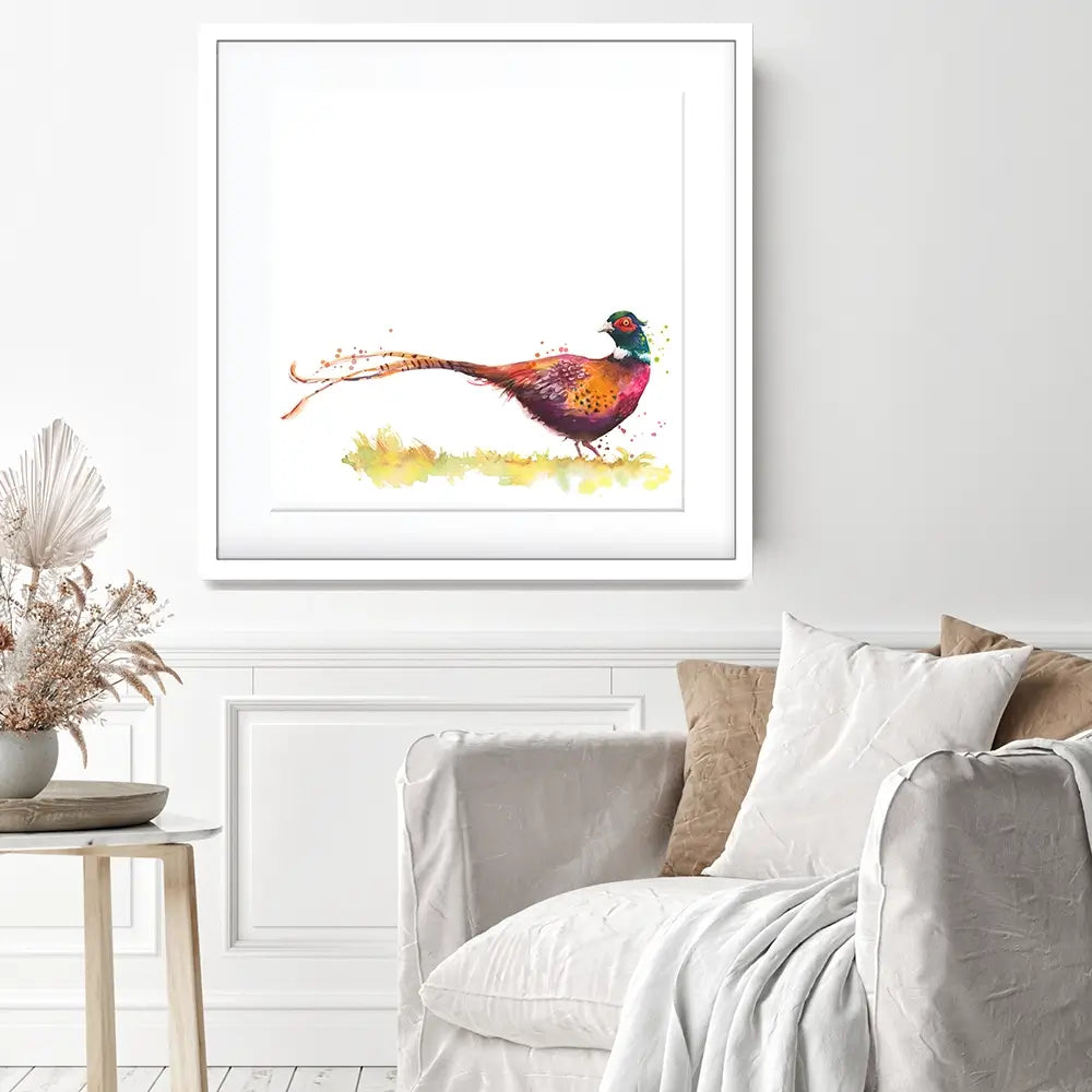 Pleasant Pheasant Square Framed Art Print Pleasant Pheasant Square Framed Art Print wall art product Kamieshkova / Shutterstock