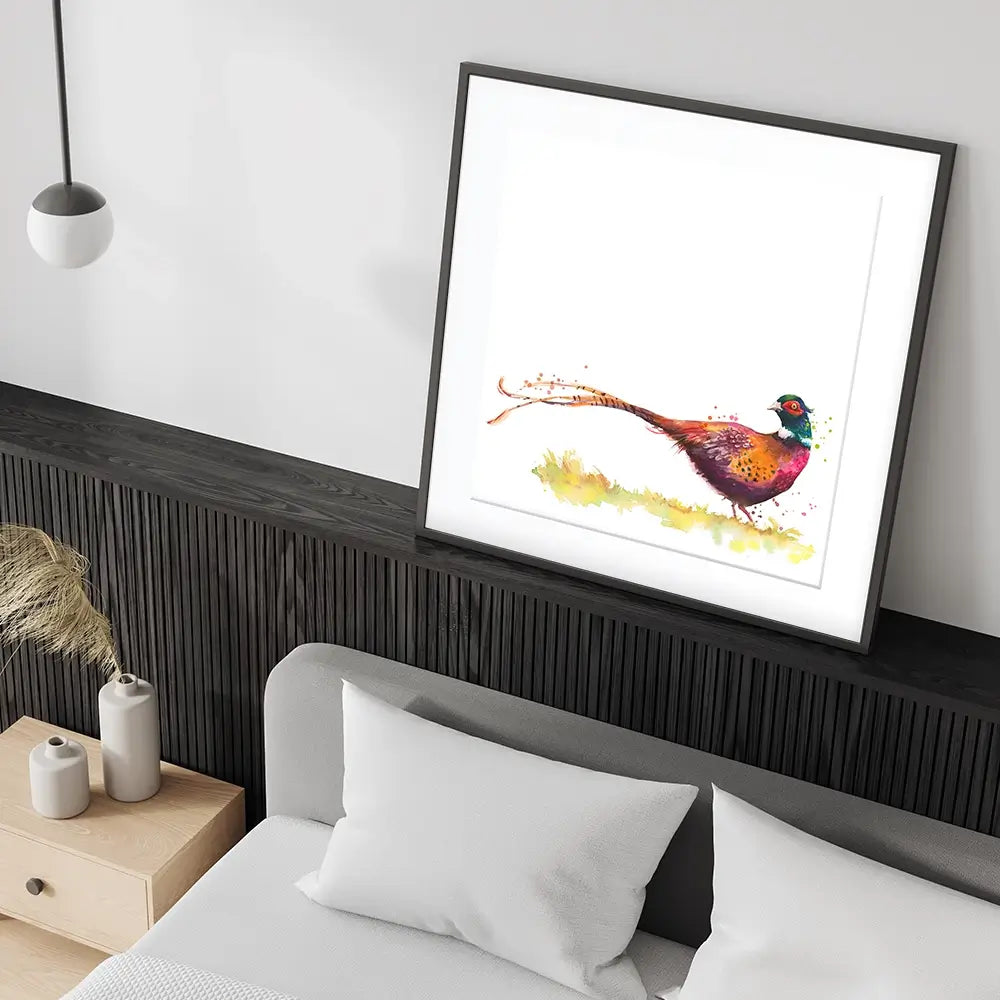 Pleasant Pheasant Square Framed Art Print Pleasant Pheasant Square Framed Art Print wall art product Kamieshkova / Shutterstock