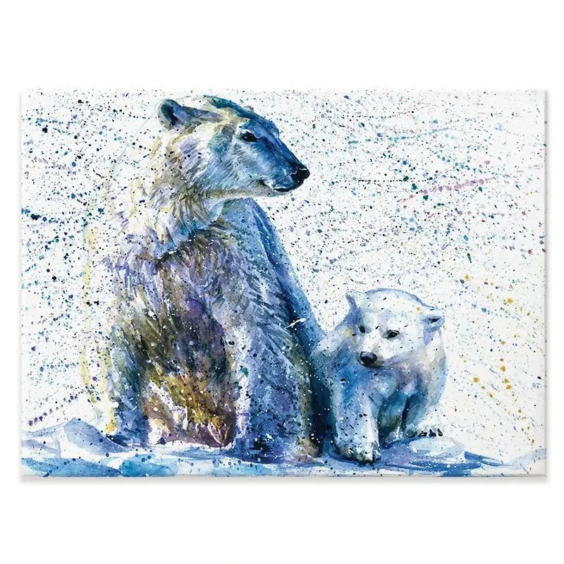 Polar Bear And Baby Canvas Print Polar Bear And Baby Canvas Print wall art product KOSTART / Shutterstock