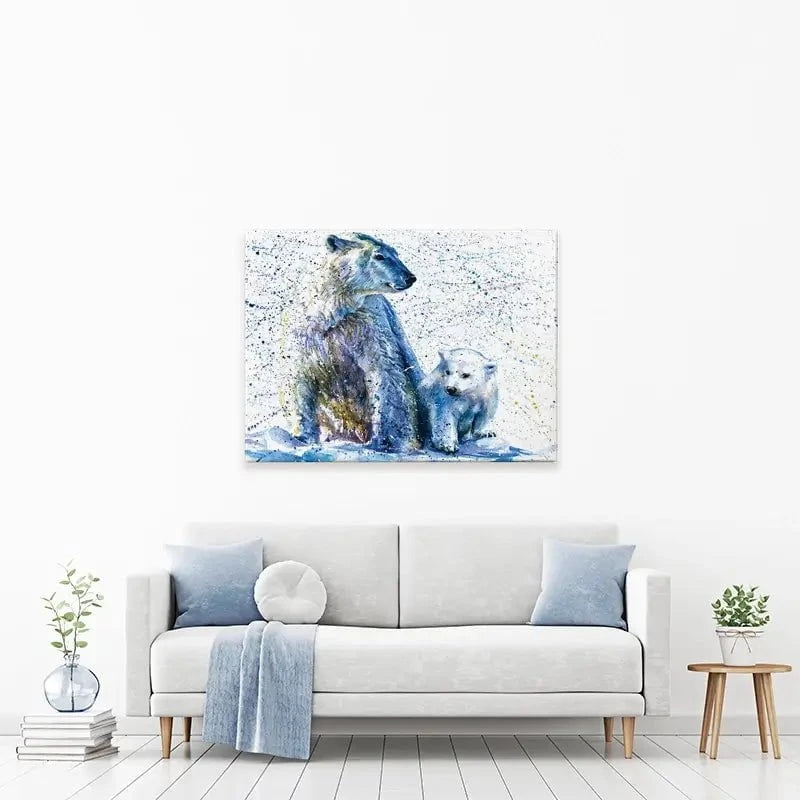 Polar Bear And Baby Canvas Print Polar Bear And Baby Canvas Print wall art product KOSTART / Shutterstock