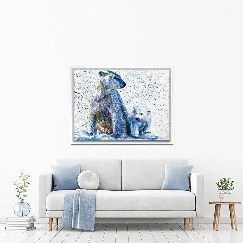 Polar Bear And Baby Canvas Print Polar Bear And Baby Canvas Print wall art product KOSTART / Shutterstock