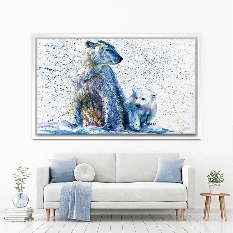 Polar Bear And Baby Canvas Print Polar Bear And Baby Canvas Print wall art product KOSTART / Shutterstock