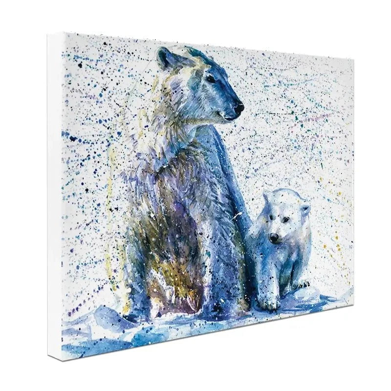 Polar Bear And Baby Canvas Print Polar Bear And Baby Canvas Print wall art product KOSTART / Shutterstock