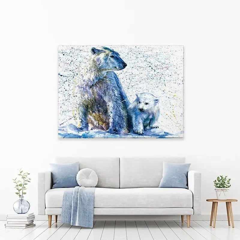 Polar Bear And Baby Canvas Print Polar Bear And Baby Canvas Print wall art product KOSTART / Shutterstock