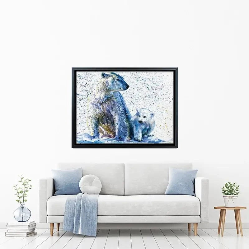 Polar Bear And Baby Canvas Print Polar Bear And Baby Canvas Print wall art product KOSTART / Shutterstock