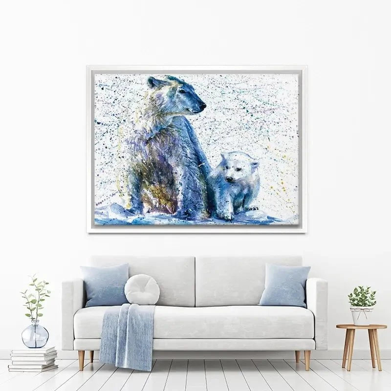 Polar Bear And Baby Canvas Print Polar Bear And Baby Canvas Print wall art product KOSTART / Shutterstock
