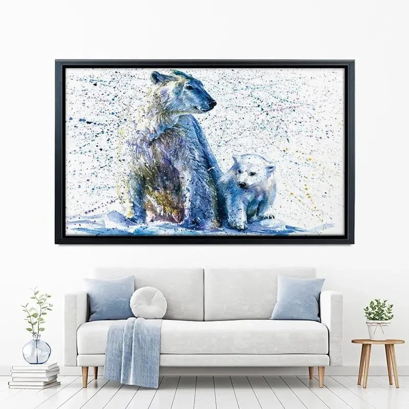 Polar Bear And Baby Canvas Print Polar Bear And Baby Canvas Print wall art product KOSTART / Shutterstock