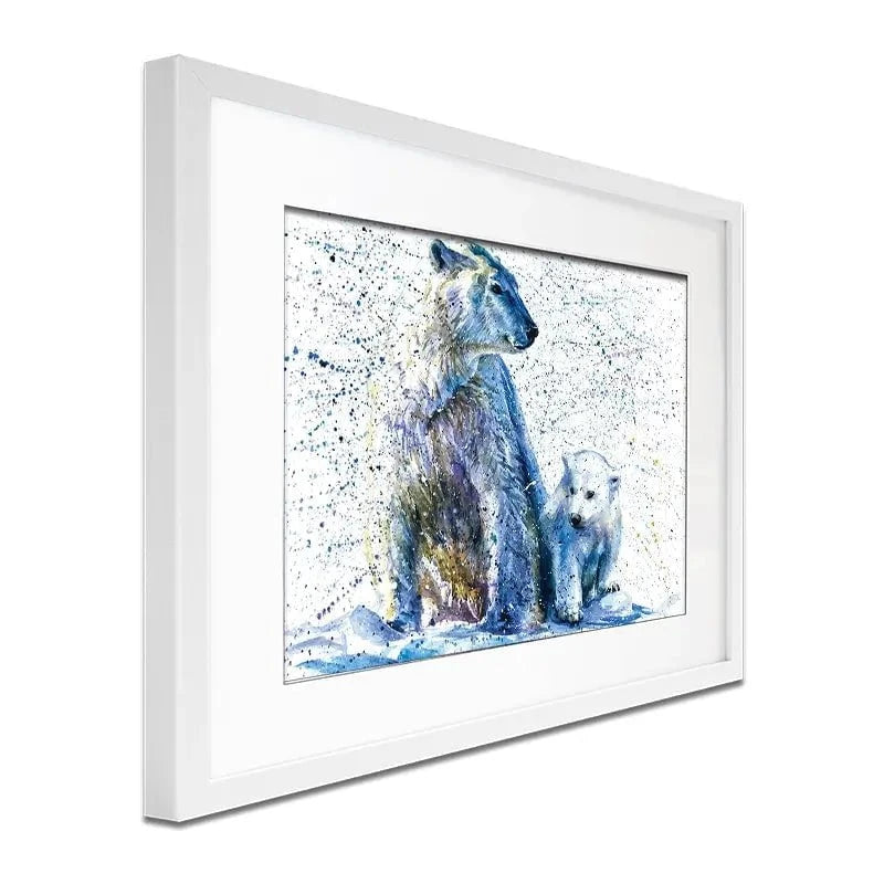 Polar Bear And Baby Framed Art Print Polar Bear And Baby Framed Art Print wall art product KOSTART / Shutterstock