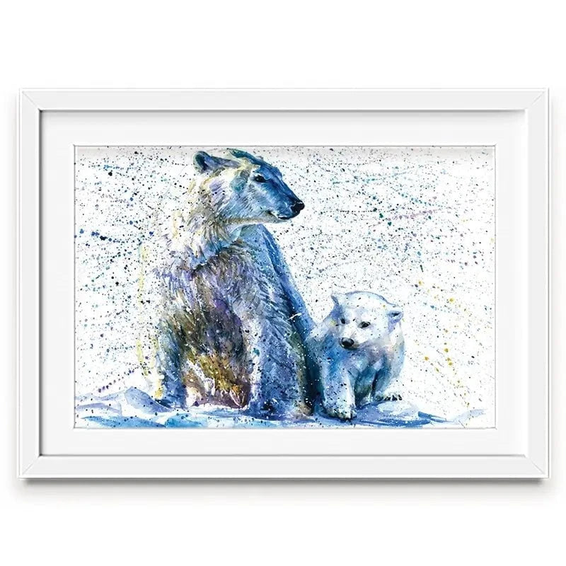 Polar Bear And Baby Framed Art Print Polar Bear And Baby Framed Art Print wall art product KOSTART / Shutterstock