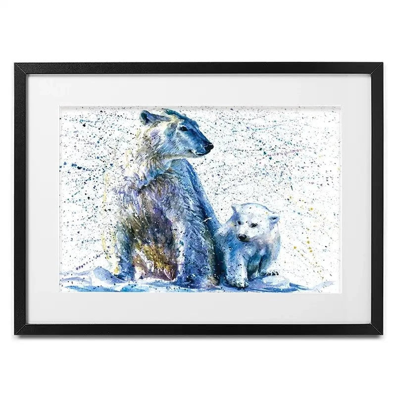 Polar Bear And Baby Framed Art Print Polar Bear And Baby Framed Art Print wall art product KOSTART / Shutterstock