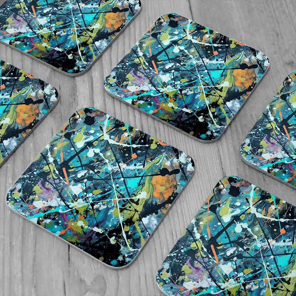 Pollock Style 2 Coaster Set Pollock Style 2 Coaster Set wall art product vector owl / Shutterstock