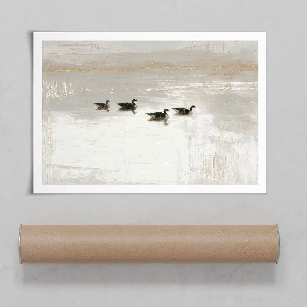 Pond Geese Dawn Art Print Pond Geese Dawn Art Print wall art product Chromatic Storm Studio