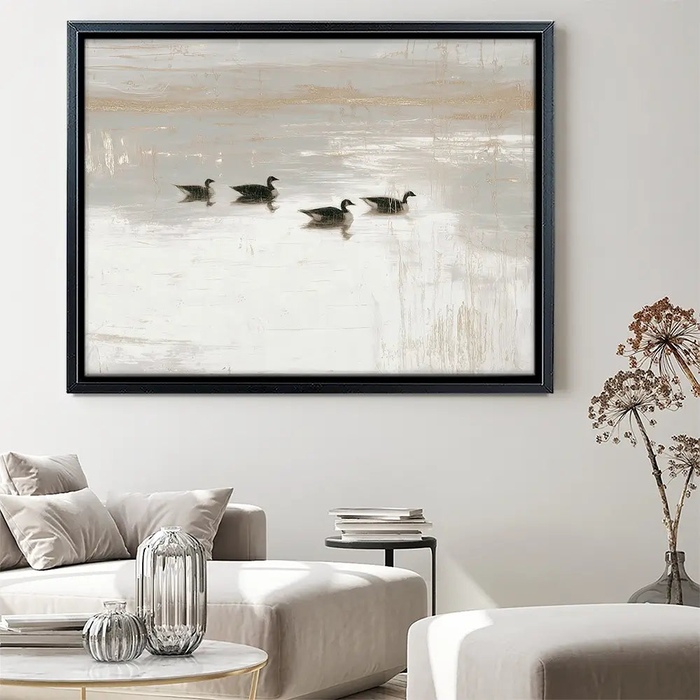 Pond Geese Dawn Canvas Print Pond Geese Dawn Canvas Print wall art product Chromatic Storm Studio