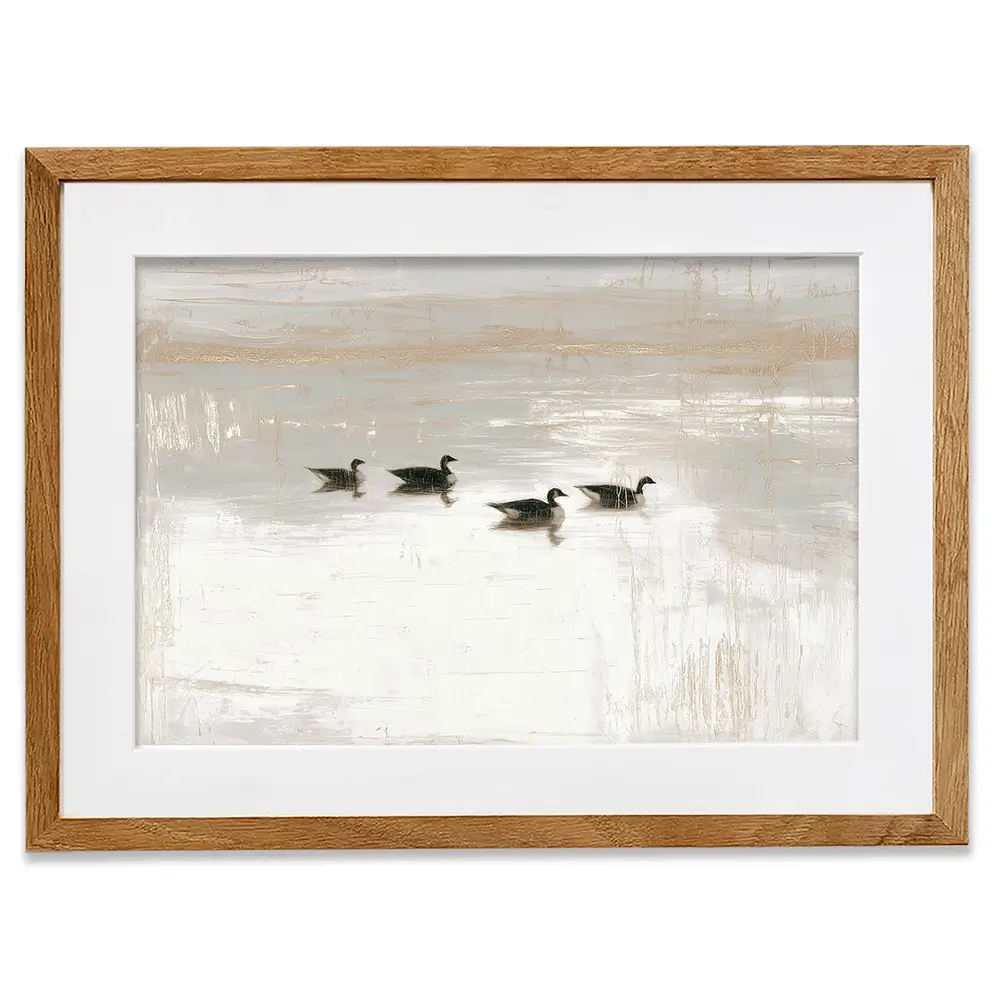 Pond Geese Dawn Framed Art Print Pond Geese Dawn Framed Art Print wall art product Chromatic Storm Studio