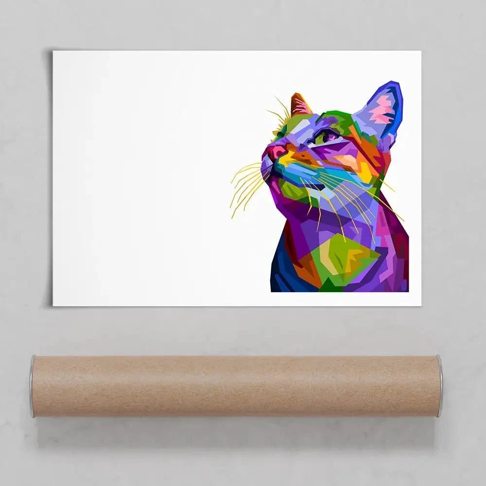 Pop Art Cat Art Print Pop Art Cat Art Print wall art product rainbow zoo / Shutterstock