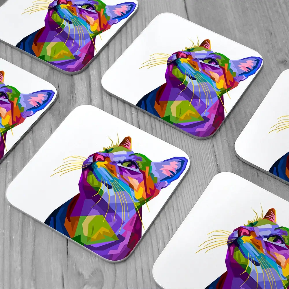 Pop Art Cat Coaster Set Pop Art Cat Coaster Set wall art product Art Print Shop