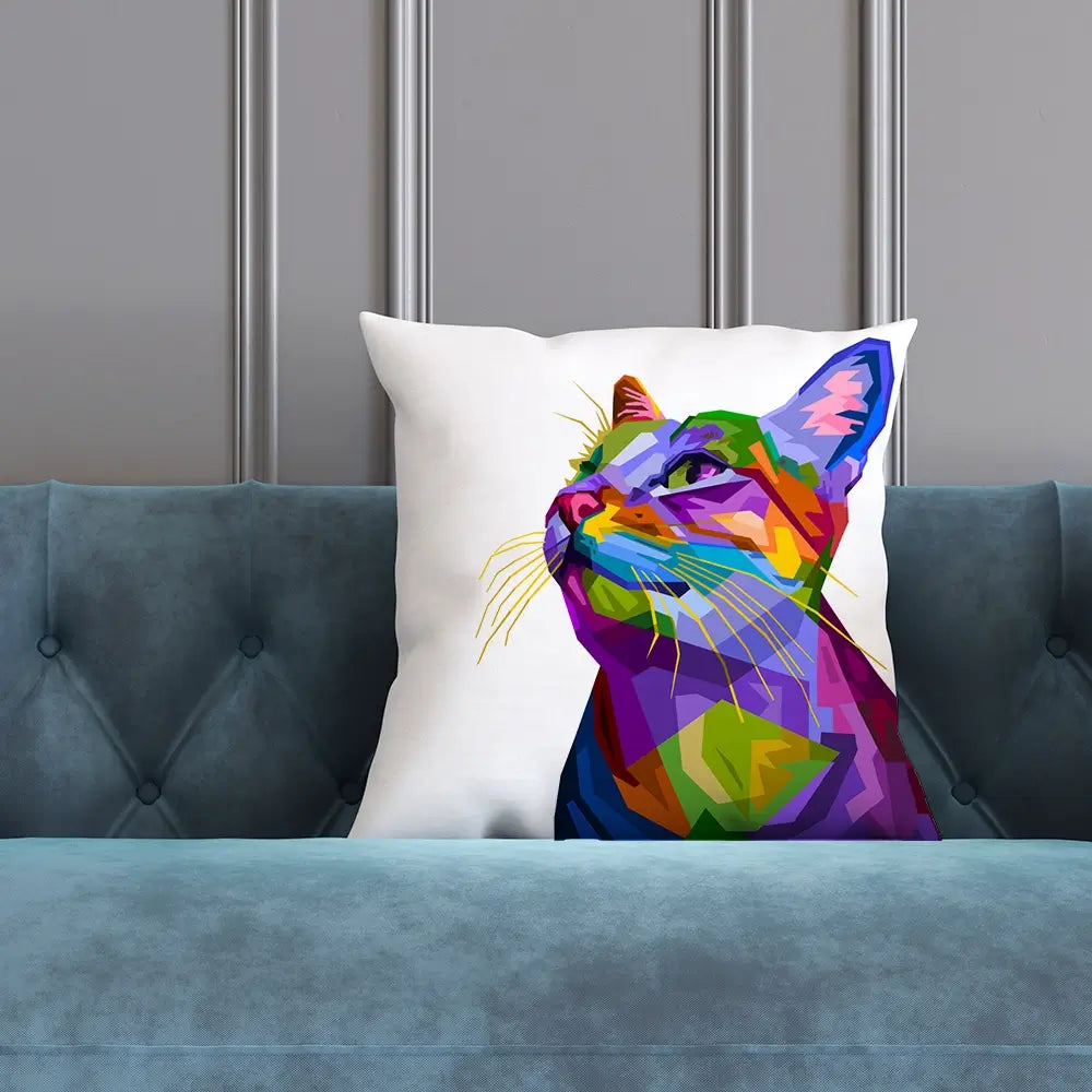Pop Art Cat Cushion Pop Art Cat Cushion wall art product Art Print Shop