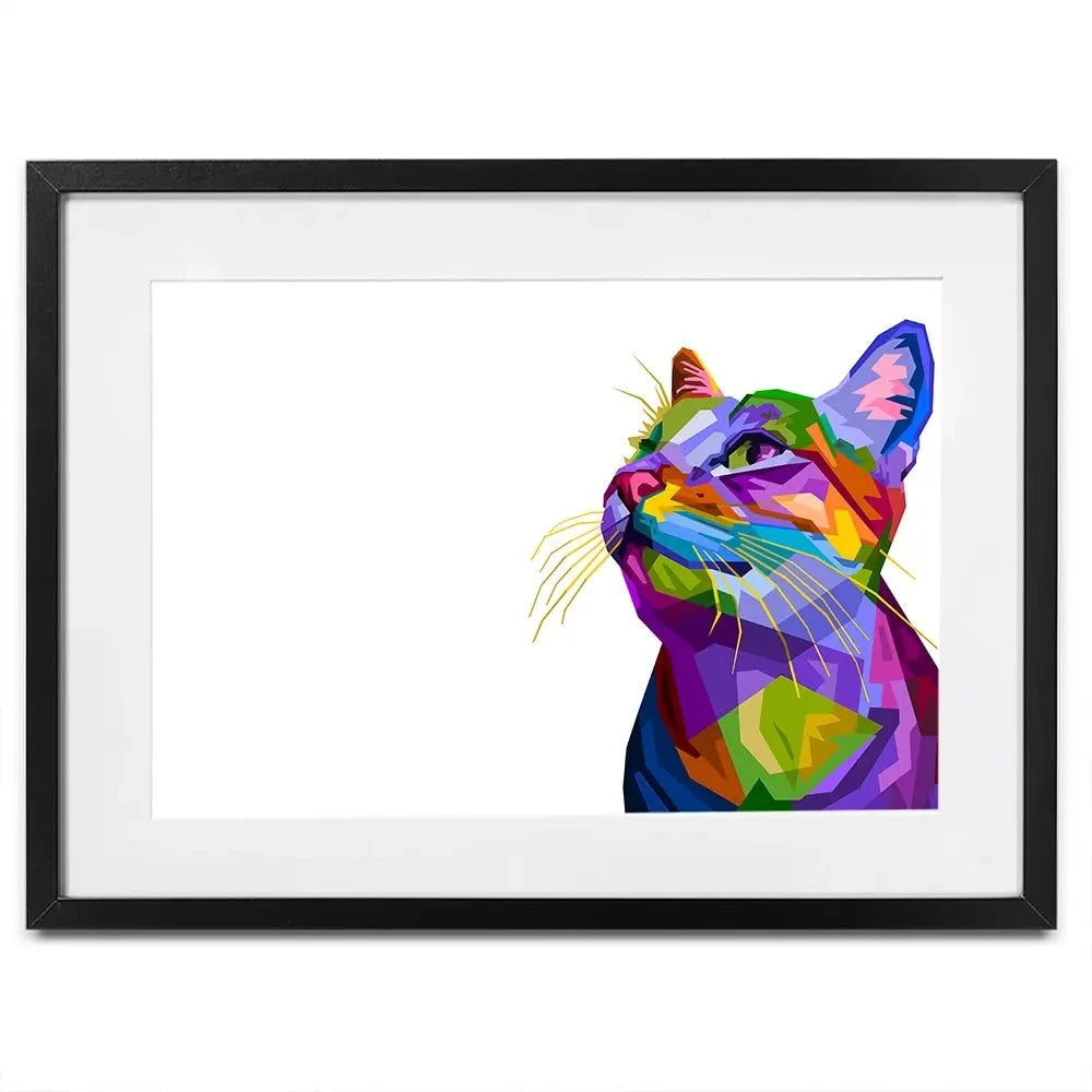 Pop Art Cat Framed Art Print Pop Art Cat Framed Art Print wall art product rainbow zoo / Shutterstock