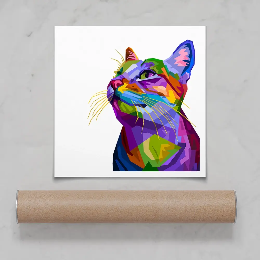 Pop Art Cat Square Art Print Pop Art Cat Square Art Print wall art product Art Print Shop