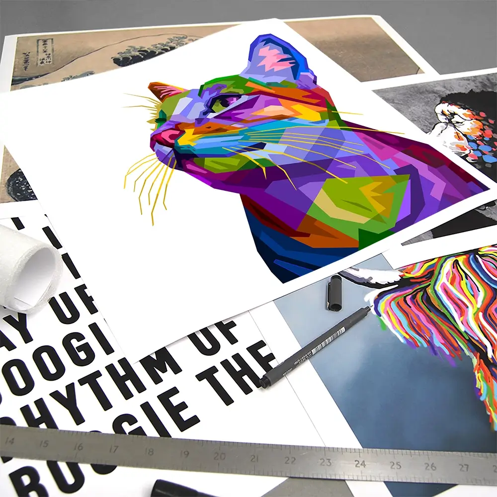 Pop Art Cat Square Art Print Pop Art Cat Square Art Print wall art product Art Print Shop
