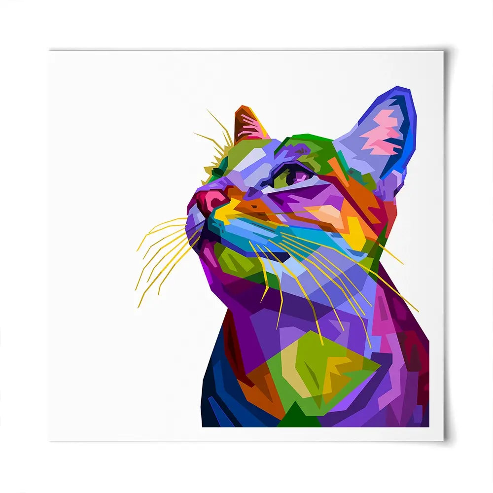 Pop Art Cat Square Art Print Pop Art Cat Square Art Print wall art product Art Print Shop