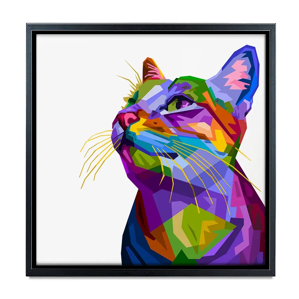 Pop Art Cat Square Canvas Print Pop Art Cat Square Canvas Print wall art product Art Print Shop