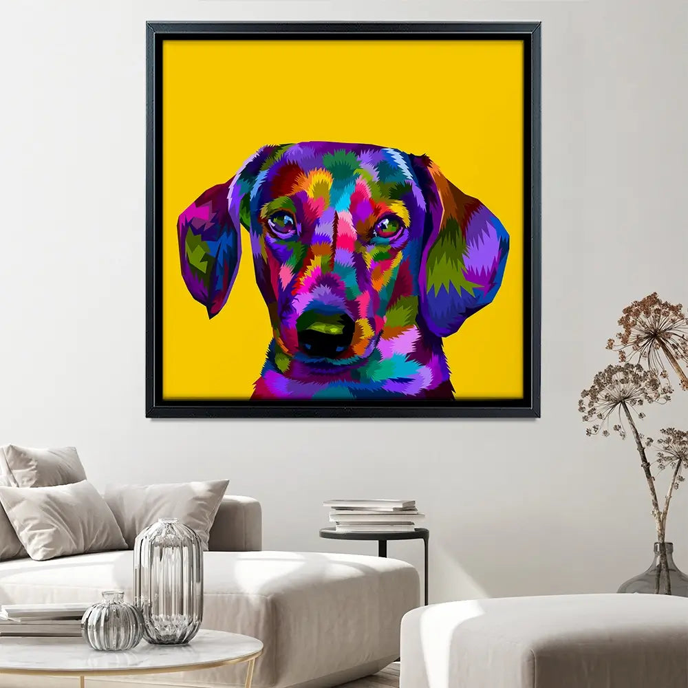 Pop Art Dachshund Canvas Print Pop Art Dachshund Canvas Print wall art product Sultan Receh / Shutterstock